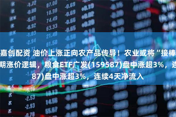 嘉创配资 油价上涨正向农产品传导！农业或将“接棒”大宗商品周期涨价逻辑，粮食ETF广发(159587)盘中涨超3%，连续4天净流入