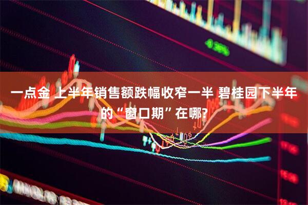 一点金 上半年销售额跌幅收窄一半 碧桂园下半年的“窗口期”在哪?