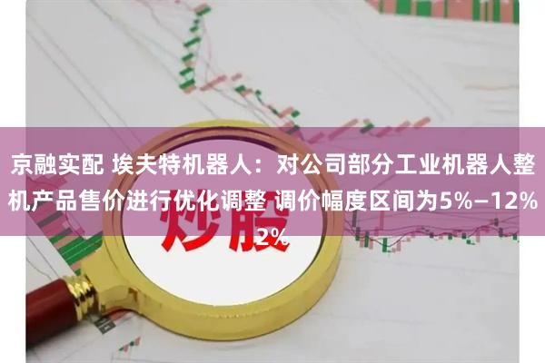京融实配 埃夫特机器人：对公司部分工业机器人整机产品售价进行优化调整 调价幅度区间为5%—12%