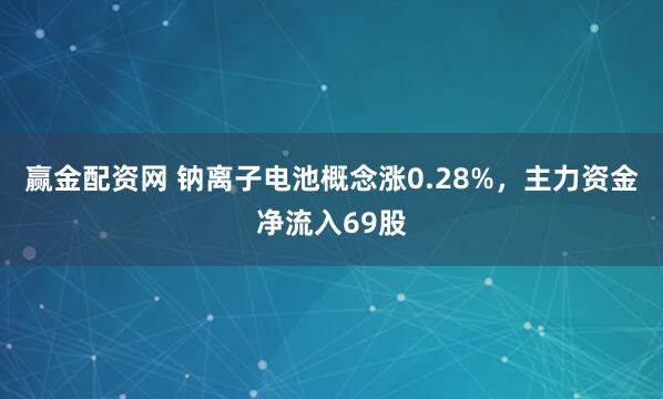 赢金配资网 钠离子电池概念涨0.28%，主力资金净流入69股