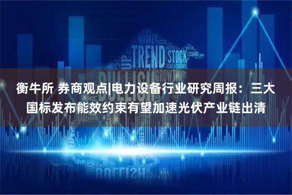 衡牛所 券商观点|电力设备行业研究周报：三大国标发布能效约束有望加速光伏产业链出清
